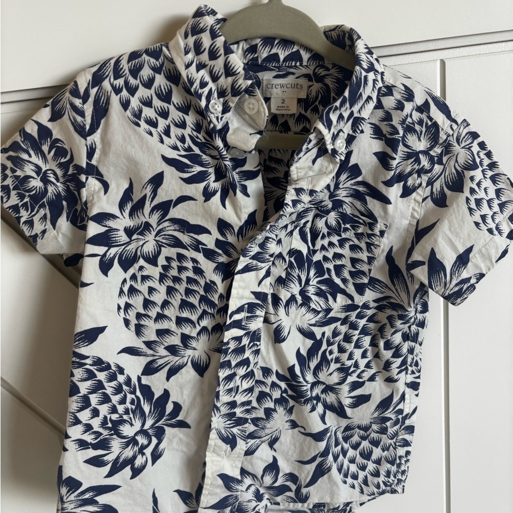 Crewcuts Navy and White Floral Shirt